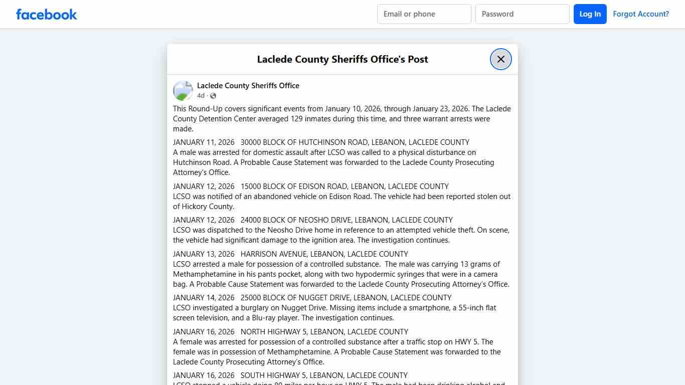 This Round-Up covers... - Laclede County Sheriffs Office Facebook